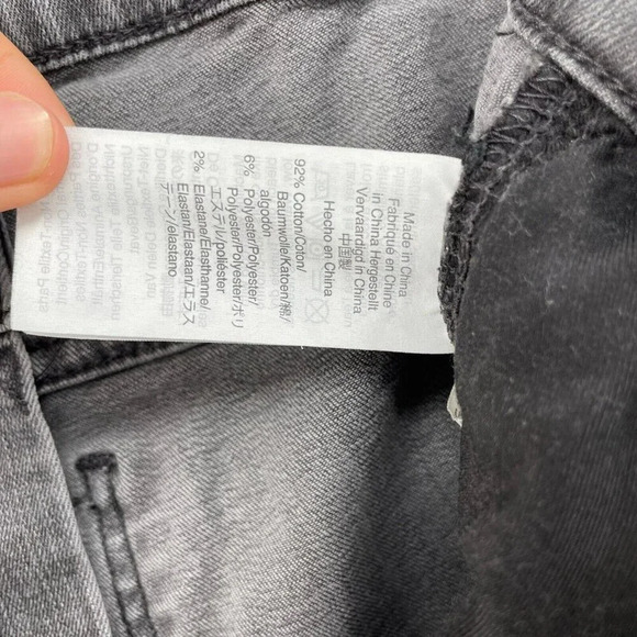 Madewell Jeans Womens 26 Black Wash High Rise Slim Skinny Raw Hem Button Denim - Picture 10 of 11